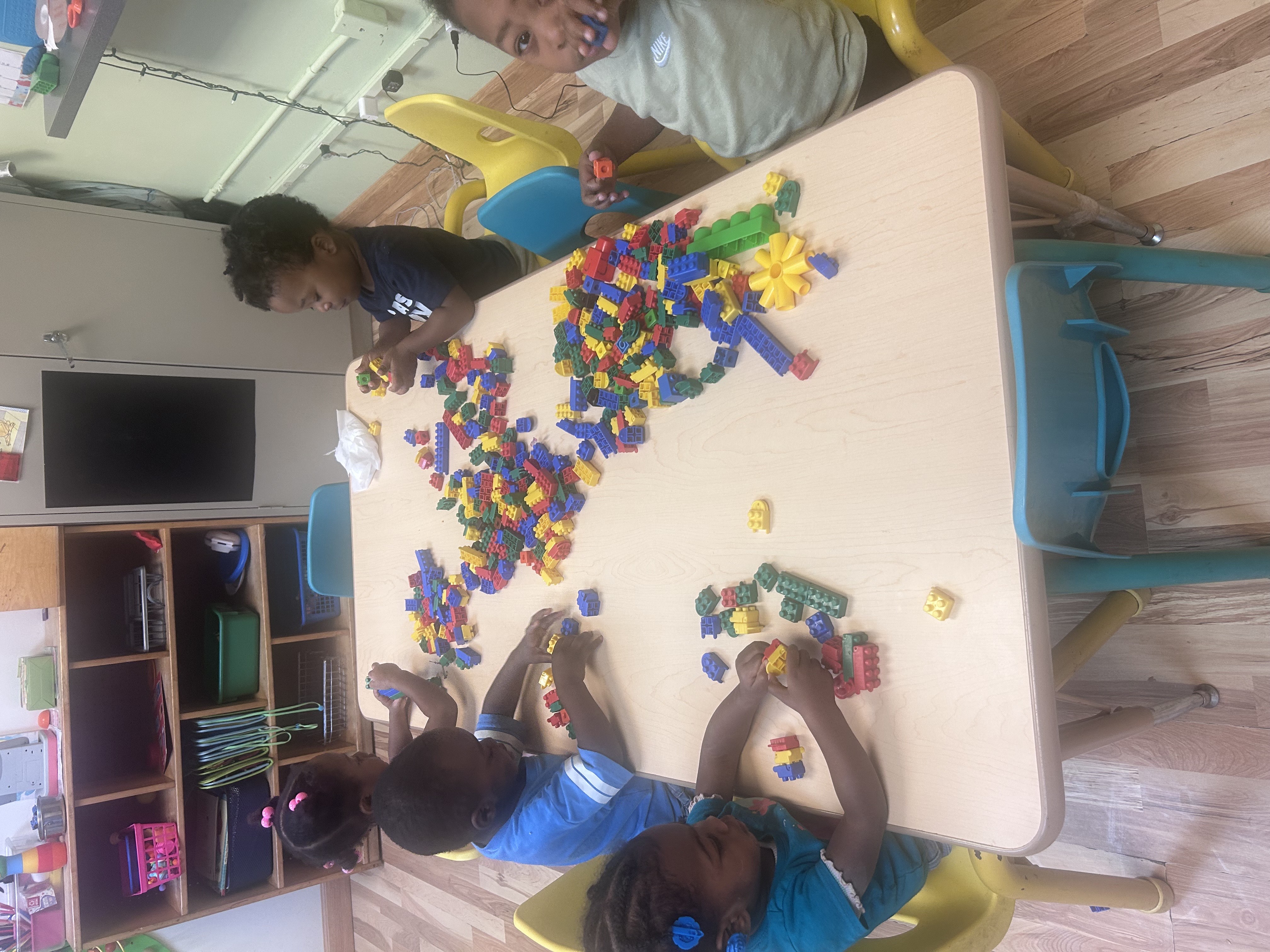 Child playing with legos